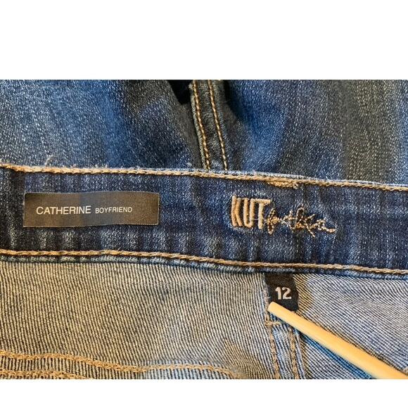 Kut from the Kloth Jean Women Sz 12 34x29 CATHERINE Boyfriend High Rise Straight - Picture 11 of 13